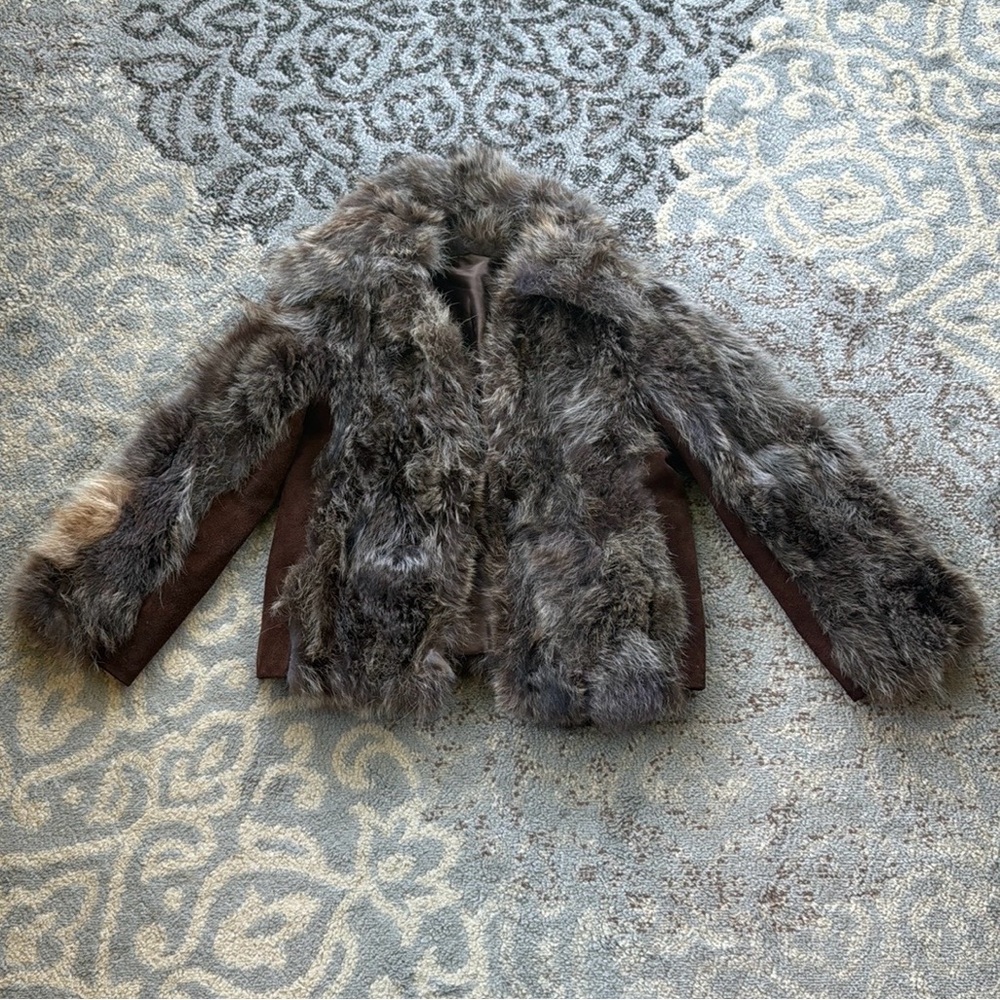 Vintage Racoon Fur and Suede Jacket